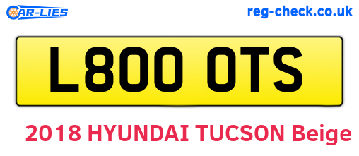 L800OTS are the vehicle registration plates.