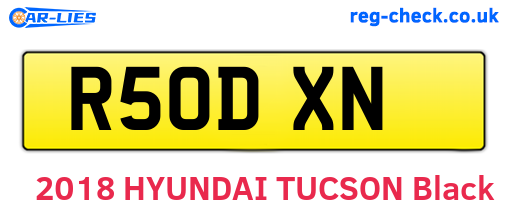 R50DXN are the vehicle registration plates.
