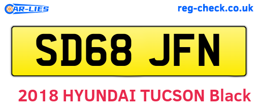 SD68JFN are the vehicle registration plates.