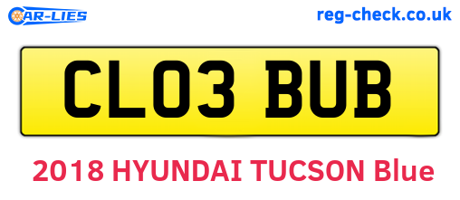 CL03BUB are the vehicle registration plates.