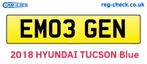 EM03GEN are the vehicle registration plates.