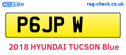 P6JPW are the vehicle registration plates.