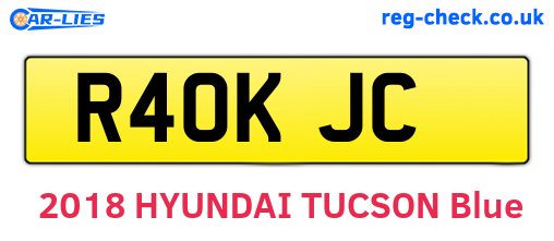 R40KJC are the vehicle registration plates.