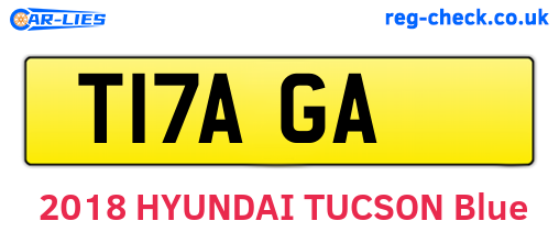 T17AGA are the vehicle registration plates.