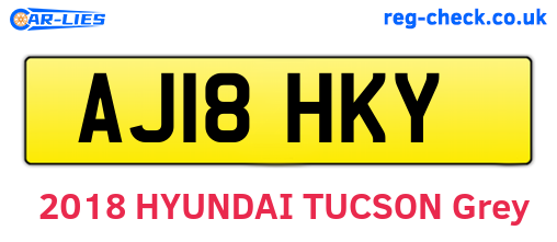 AJ18HKY are the vehicle registration plates.