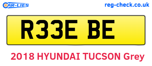 R33EBE are the vehicle registration plates.