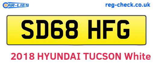 SD68HFG are the vehicle registration plates.
