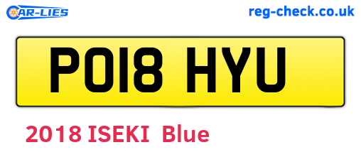 PO18HYU are the vehicle registration plates.