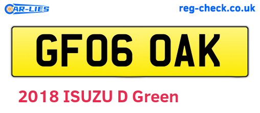 GF06OAK are the vehicle registration plates.