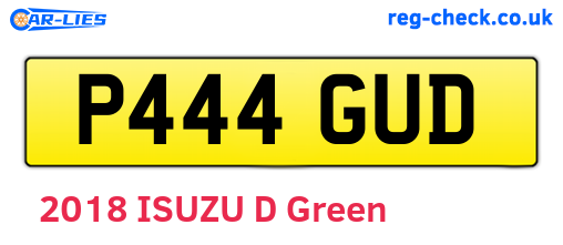 P444GUD are the vehicle registration plates.