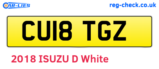 CU18TGZ are the vehicle registration plates.