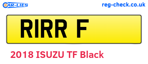 R1RRF are the vehicle registration plates.