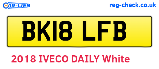 BK18LFB are the vehicle registration plates.