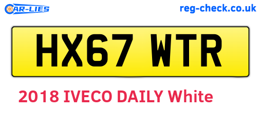 HX67WTR are the vehicle registration plates.