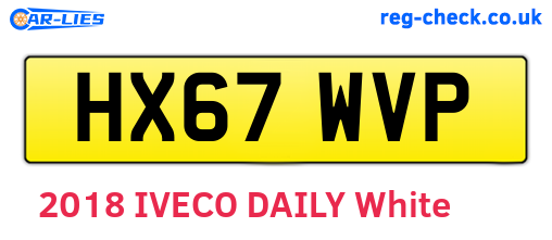 HX67WVP are the vehicle registration plates.