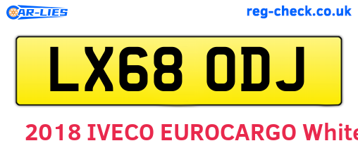 LX68ODJ are the vehicle registration plates.