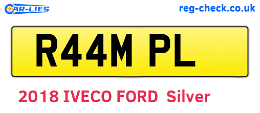 R44MPL are the vehicle registration plates.