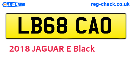 LB68CAO are the vehicle registration plates.