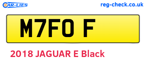 M7FOF are the vehicle registration plates.