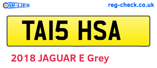 TA15HSA are the vehicle registration plates.