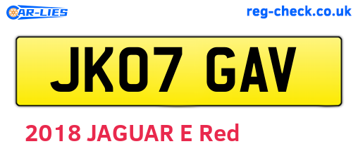 JK07GAV are the vehicle registration plates.