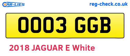 OO03GGB are the vehicle registration plates.