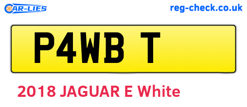 P4WBT are the vehicle registration plates.