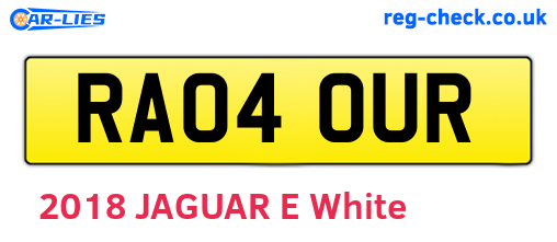 RA04OUR are the vehicle registration plates.