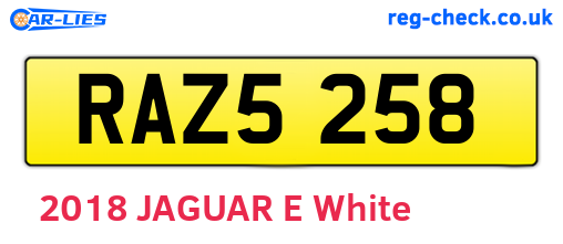 RAZ5258 are the vehicle registration plates.