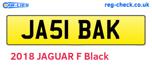 JA51BAK are the vehicle registration plates.