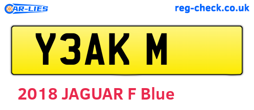 Y3AKM are the vehicle registration plates.