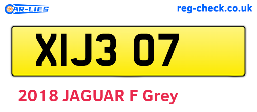 XIJ307 are the vehicle registration plates.