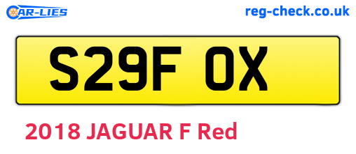 S29FOX are the vehicle registration plates.