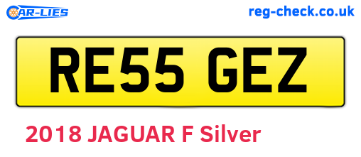 RE55GEZ are the vehicle registration plates.