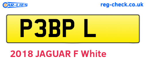 P3BPL are the vehicle registration plates.