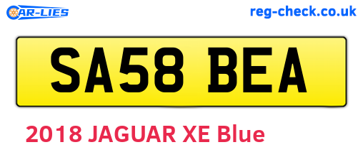 SA58BEA are the vehicle registration plates.