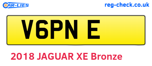V6PNE are the vehicle registration plates.