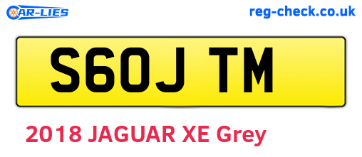 S60JTM are the vehicle registration plates.