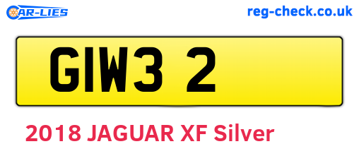 GIW32 are the vehicle registration plates.
