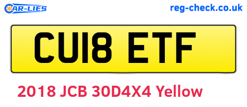 CU18ETF are the vehicle registration plates.