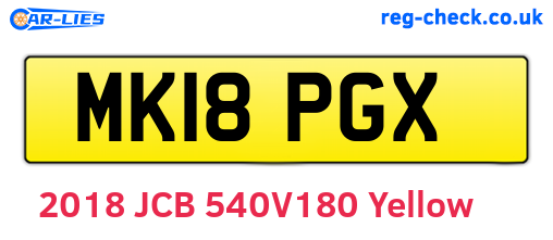 MK18PGX are the vehicle registration plates.