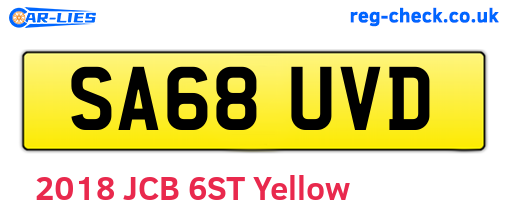 SA68UVD are the vehicle registration plates.