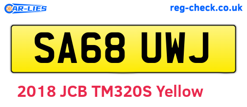 SA68UWJ are the vehicle registration plates.