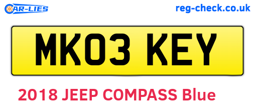 MK03KEY are the vehicle registration plates.