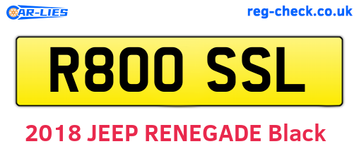 R800SSL are the vehicle registration plates.