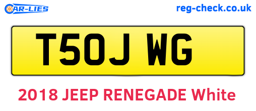 T50JWG are the vehicle registration plates.