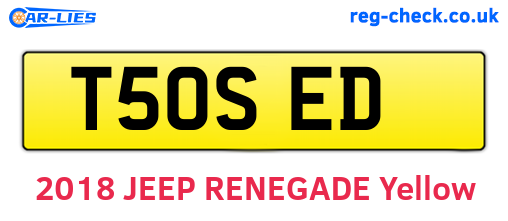 T50SED are the vehicle registration plates.