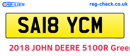 SA18YCM are the vehicle registration plates.