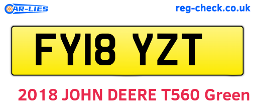 FY18YZT are the vehicle registration plates.
