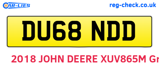 DU68NDD are the vehicle registration plates.